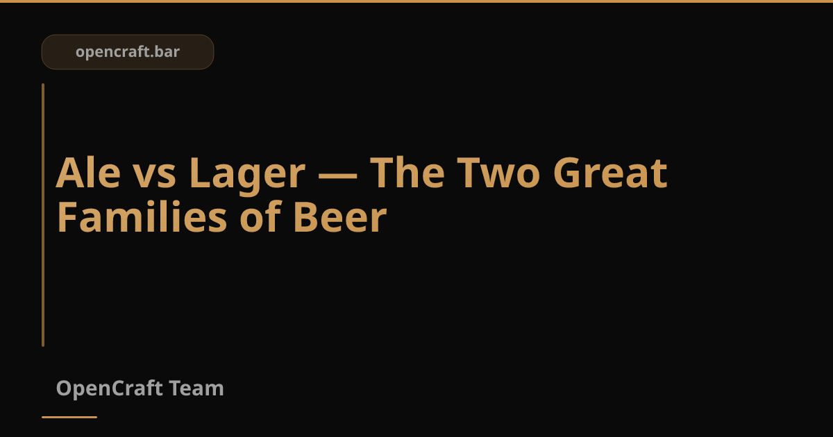 Ale vs Lager — สองตระกูลใหญ่ของเบียร์ที่ควรรู้