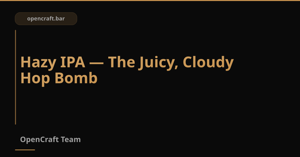 Hazy IPA — เบียร์ขุ่น ๆ หอมผลไม้จาง ๆ เนียนนุ่ม ไม่ขม